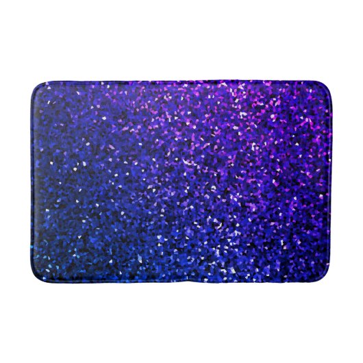 Sparkling Glittery Ombre Blue Bright Cool Badematte (Vorderseite)