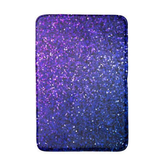 Sparkling Glittery Ombre Blue Bright Cool Badematte (Vorderseite Vertikal)