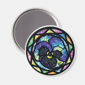 Sparkling Glitzer Blue Pansy Magnet (Vorderseite/Rückseite)