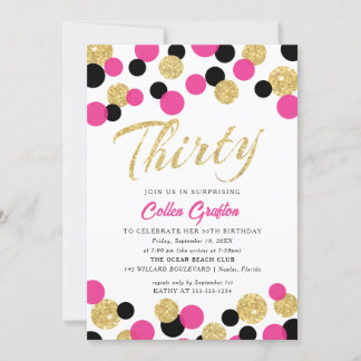 Sparkling Glitzer Confetti | 30. Geburtstag Einladung