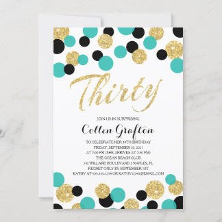 Sparkling Glitzer Confetti | 30. Geburtstag Einladung