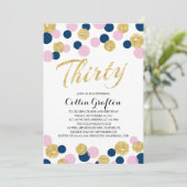 Sparkling Glitzer Confetti | 30. Geburtstag Einladung (Stehend Vorderseite)