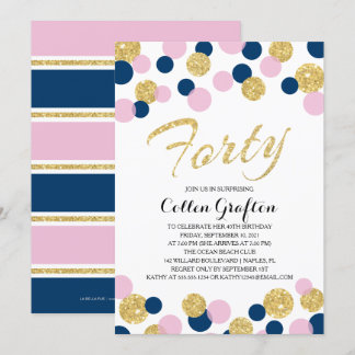 Sparkling Glitzer Confetti | 40. Geburtstag Einladung