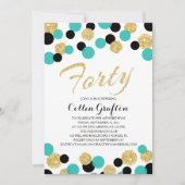 Sparkling Glitzer Confetti | 40. Geburtstag Einladung (Vorderseite)