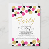 Sparkling Glitzer Confetti | 40. Geburtstag Einladung (Vorderseite)
