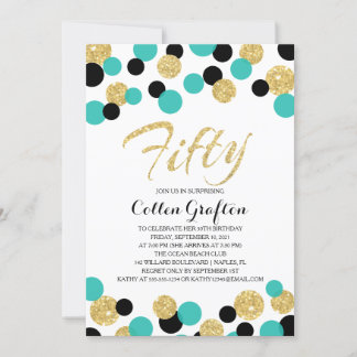 Sparkling Glitzer Confetti | 50. Geburtstag Einladung