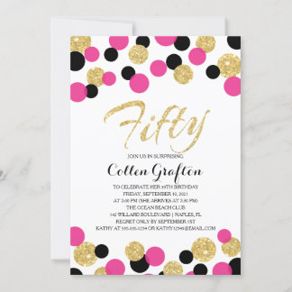 Sparkling Glitzer Confetti | 50. Geburtstag Einladung