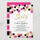 Sparkling Glitzer Confetti | 60. Geburtstag Einladung (Vorne/Hinten)