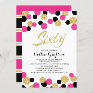 Sparkling Glitzer Confetti 60. Geburtstag Einladung