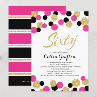 Sparkling Glitzer Confetti | 60. Geburtstag Einladung