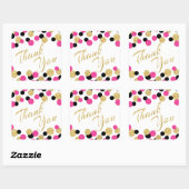 Sparkling Glitzer Confetti | Vielen Dank Quadratischer Aufkleber (Blatt)