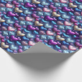 Sparkling Glossy Heart Gift Wrap: Radiant Elegance Geschenkpapier (Ecke)