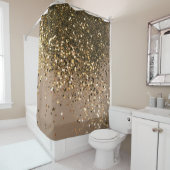Sparkling Gold Brown Glitzer Glam #1 (Imitats Glit Duschvorhang (Beispiel)