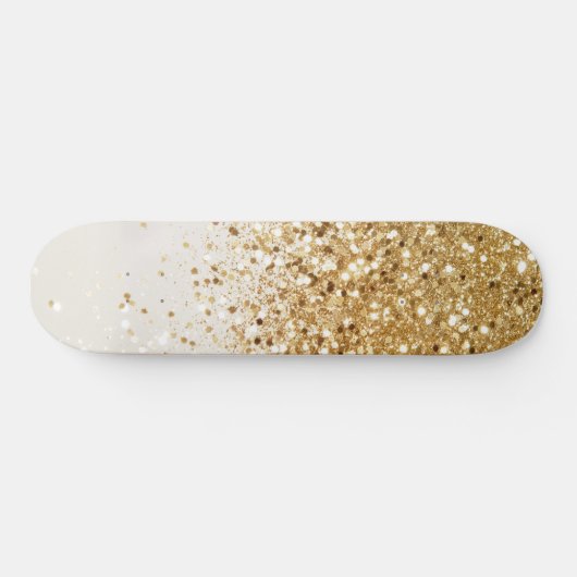 Sparkling Gold Glitzer Glam #2 Skateboard (Horizontal)