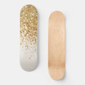 Sparkling Gold Glitzer Glam #2 Skateboard (Vorderseite)
