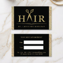 Sparkling Gold Glitzer Hair Salon Stellenkarte