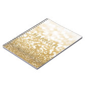 Sparkling Gold Glitzer personalisiert Notizblock (Linke Seite)