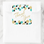 Sparkling Gold Glitzer und Aquamarin Confetti Viel Quadratischer Aufkleber (Tasche)