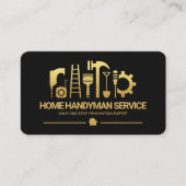 Sparkling Gold Handyman Construction Tools Visitenkarte (Vorderseite)