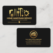 Sparkling Gold Handyman Construction Tools Visitenkarte (Vorne/Hinten)