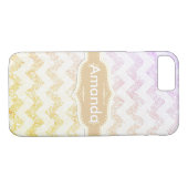 *~* Sparkling Gold Ombre Glitzer White Zickzack Case-Mate iPhone Hülle (Rückseite (Horizontal))