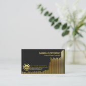 Sparkling Gold Uptrend finanzielle Aktie Graph Visitenkarte (Stehend Vorderseite)