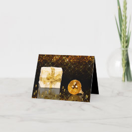 Sparkling Golden Christmas Holiday Card Feiertagskarte