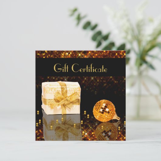 Sparkling Goldenes Weihnachtsgeschenk (Stehend Vorderseite)