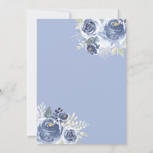 Sparkling Gown Soft Blue Rose Silver Quinceanera Einladung (Rückseite)