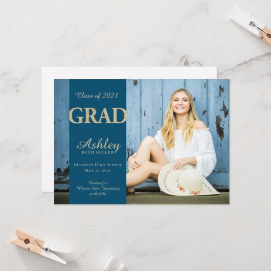 Sparkling Grad Karte (Vorderseite/Rückseite Beispiel)