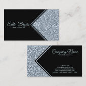 Sparkling Gray Diamonds Glitzer Visitenkarte (Vorne/Hinten)