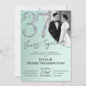 Sparkling Green 37. Hochzeitstag Einladung (Vorderseite)