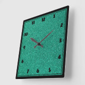Sparkling Green Glitter Texture Quadratische Wanduhr (Winkel)