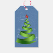 Sparkling Green Ribbon Weihnachtsbaum Geschenkanhänger (Vorderseite)