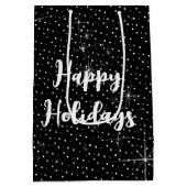 Sparkling Green Ribbon Weihnachtsbaum Mittlere Geschenktüte (Rückseite)