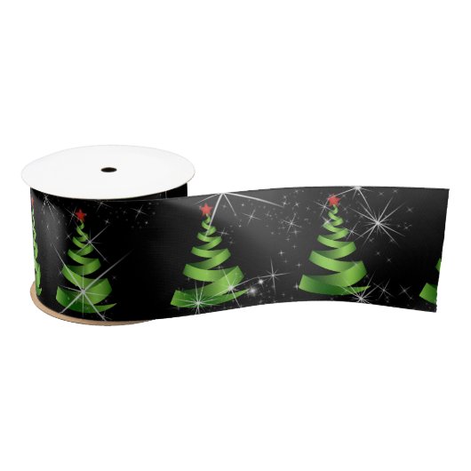 Sparkling Green Ribbon Weihnachtsbaum Satinband (Spule)