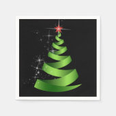 Sparkling Green Ribbon Weihnachtsbaum Serviette (Vorderseite)
