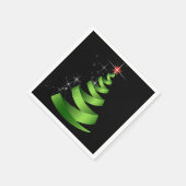 Sparkling Green Ribbon Weihnachtsbaum Serviette (Ecke)