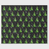 Sparkling Grüne Weihnachtsbaumen Geschenkpapier (Flach)
