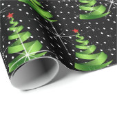 Sparkling Grüne Weihnachtsbaumen Geschenkpapier (Rolleneckpunkt)