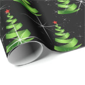 Sparkling Grüne Weihnachtsbaumen Geschenkpapier (Rolleneckpunkt)