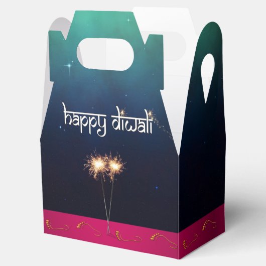 Sparkling Happy Diwali - Gefallen Box Gable Geschenkschachtel (Geöffnet)