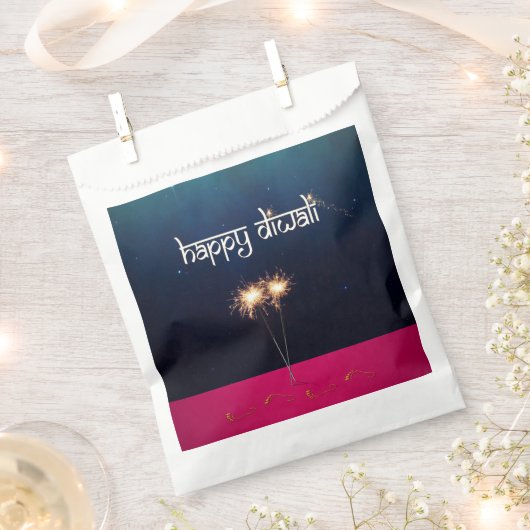 Sparkling Happy Diwali - Gefallen-Tasche Geschenktütchen (Ausgeschnitten)