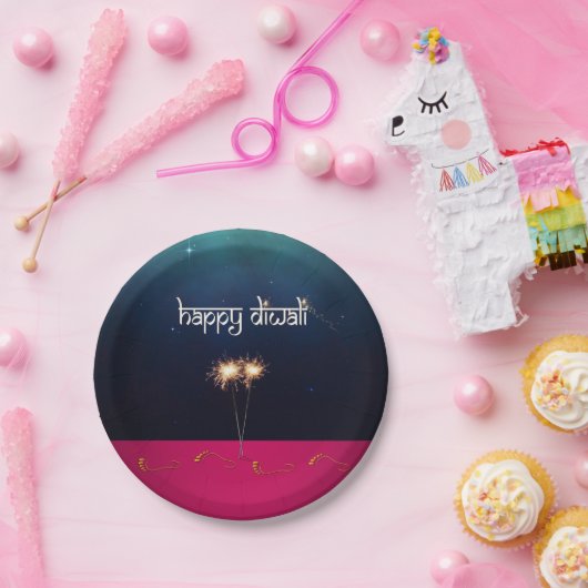 Sparkling Happy Diwali - Papierplatte Pappteller (Party)