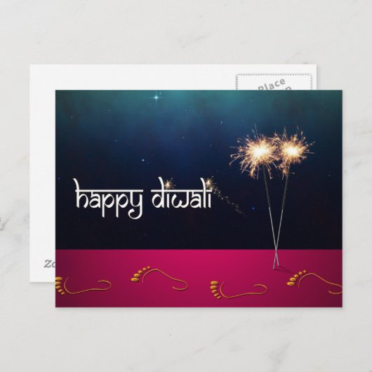 Sparkling Happy Diwali - Postkarte (Vorne/Hinten)