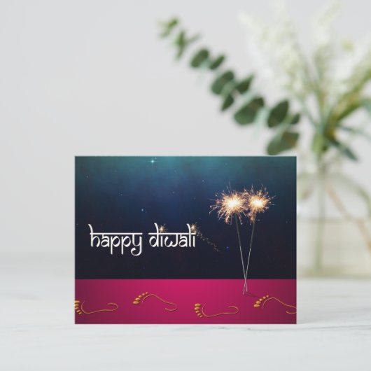 Sparkling Happy Diwali - Postkarte (Stehend Vorderseite)
