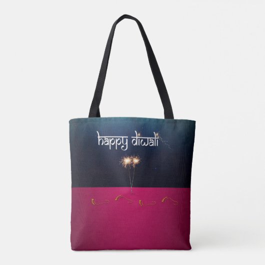 Sparkling Happy Diwali - Tote Bag Tasche (Rückseite)