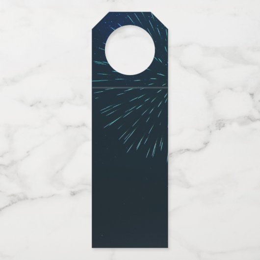 Sparkling Happy New Year Fireworks 2026 Flaschenanhänger (Rückseite)