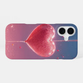 Sparkling Heart & Cherry Romantic Phone Case iPhone 16 Hülle (Rückseite (Horizontal))