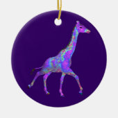 Sparkling Hippie Style Lila Giraffe Keramikornament (Vorne)
